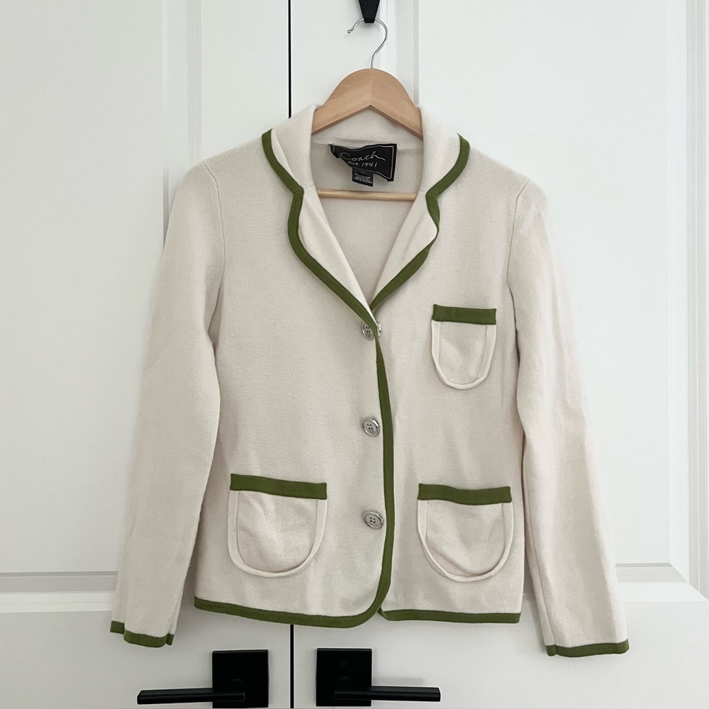 Coach 1941 Cashmere Blend Button Up Cardigan